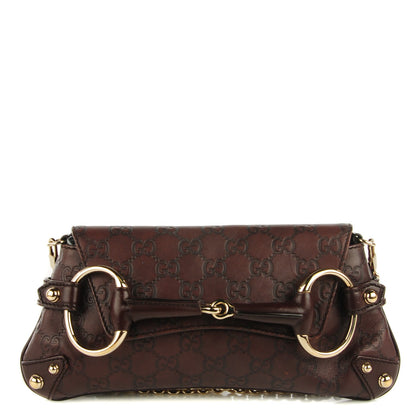 Gucci Guccissima Small Horsebit Chain Clutch Chocolate 1 of 7