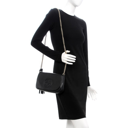 Gucci Pebbled Calfskin Medium Soho Flap Crossbody Black 2 of 17