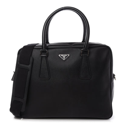 Prada Saffiano Travel Briefcase Black 1 of 14