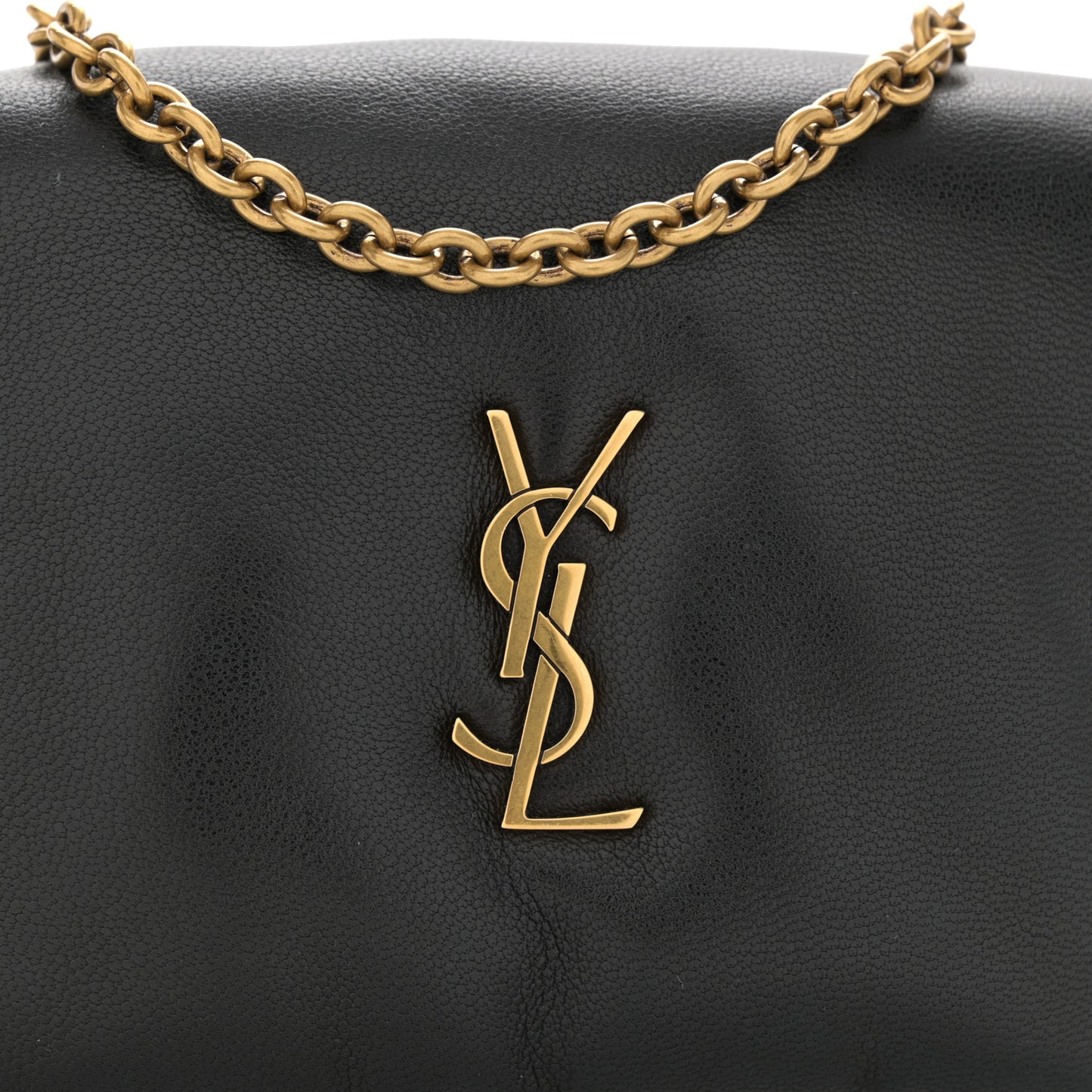 Lambskin Calypso Compact Chain Wallet Black
