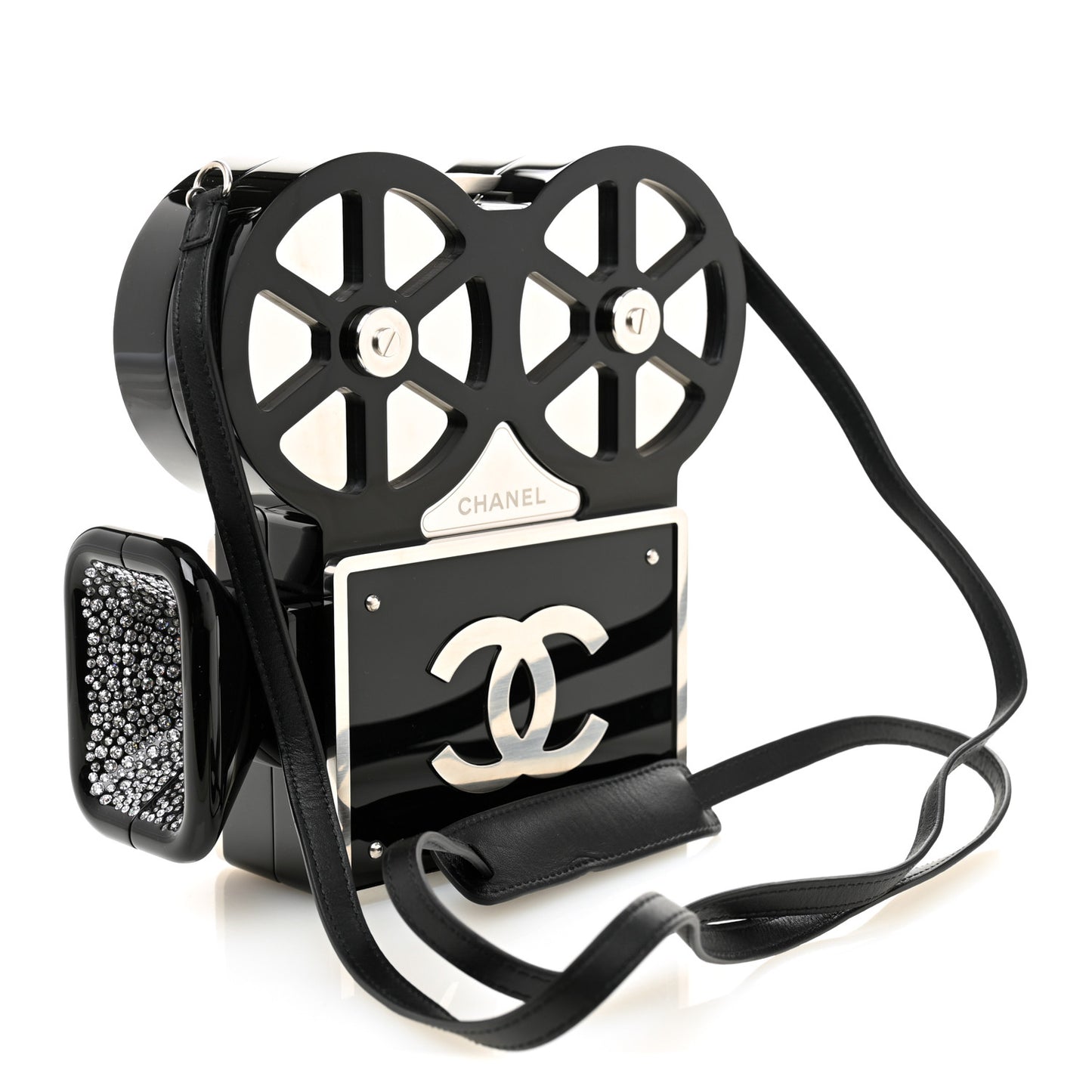 Plexiglass Crystal Buonasera Film Projector Minaudiere Clutch Black