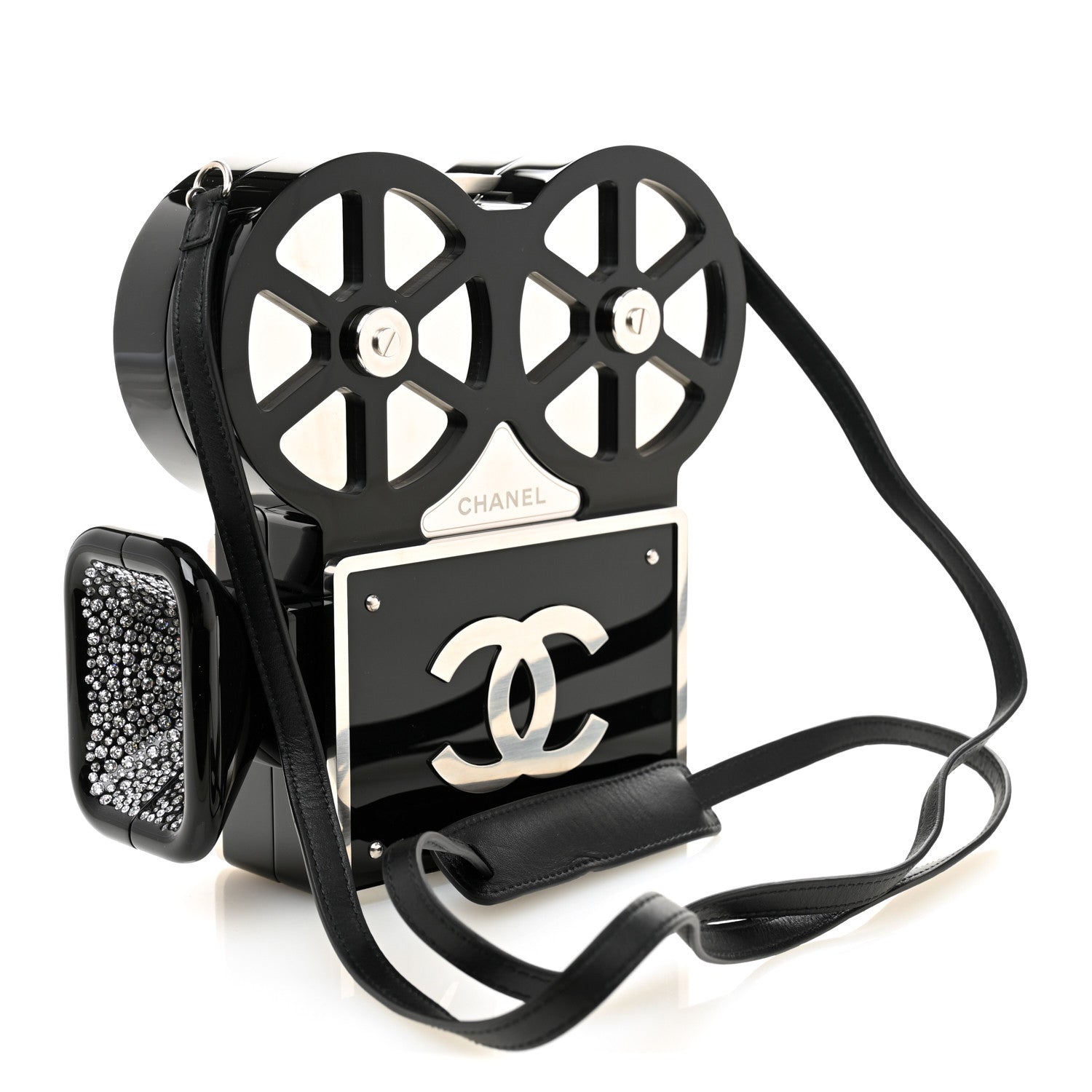 Chanel Plexiglass Crystal Buonasera Film Projector Minaudiere Clutch Black 2 of 10