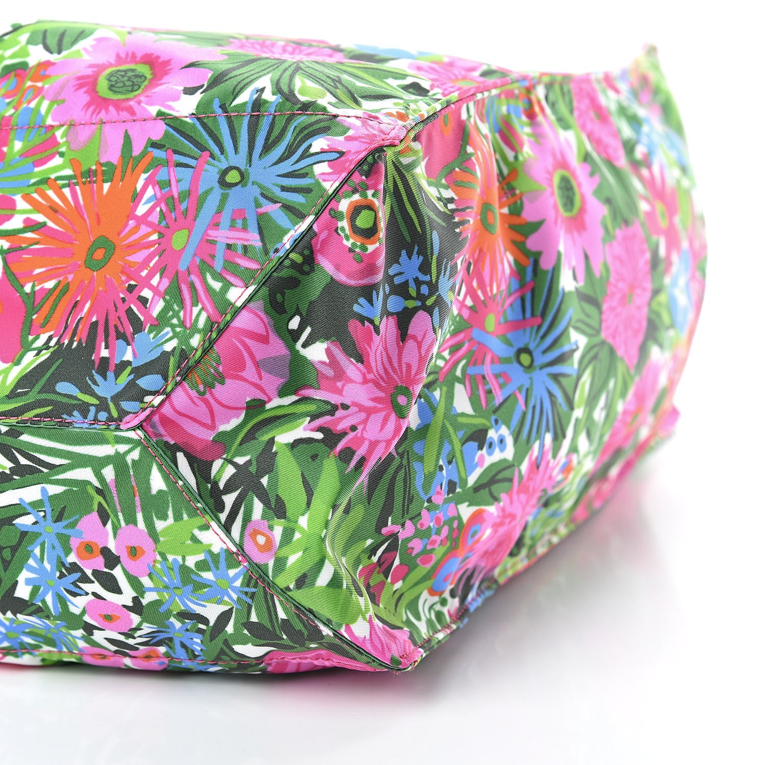 Prada Tessuto Nylon Floral Print Tote Pink 11 of 12