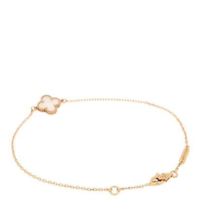 Van Cleef & Arpels 18K Yellow Gold Mother of Pearl Sweet Alhambra Bracelet 2 of 5