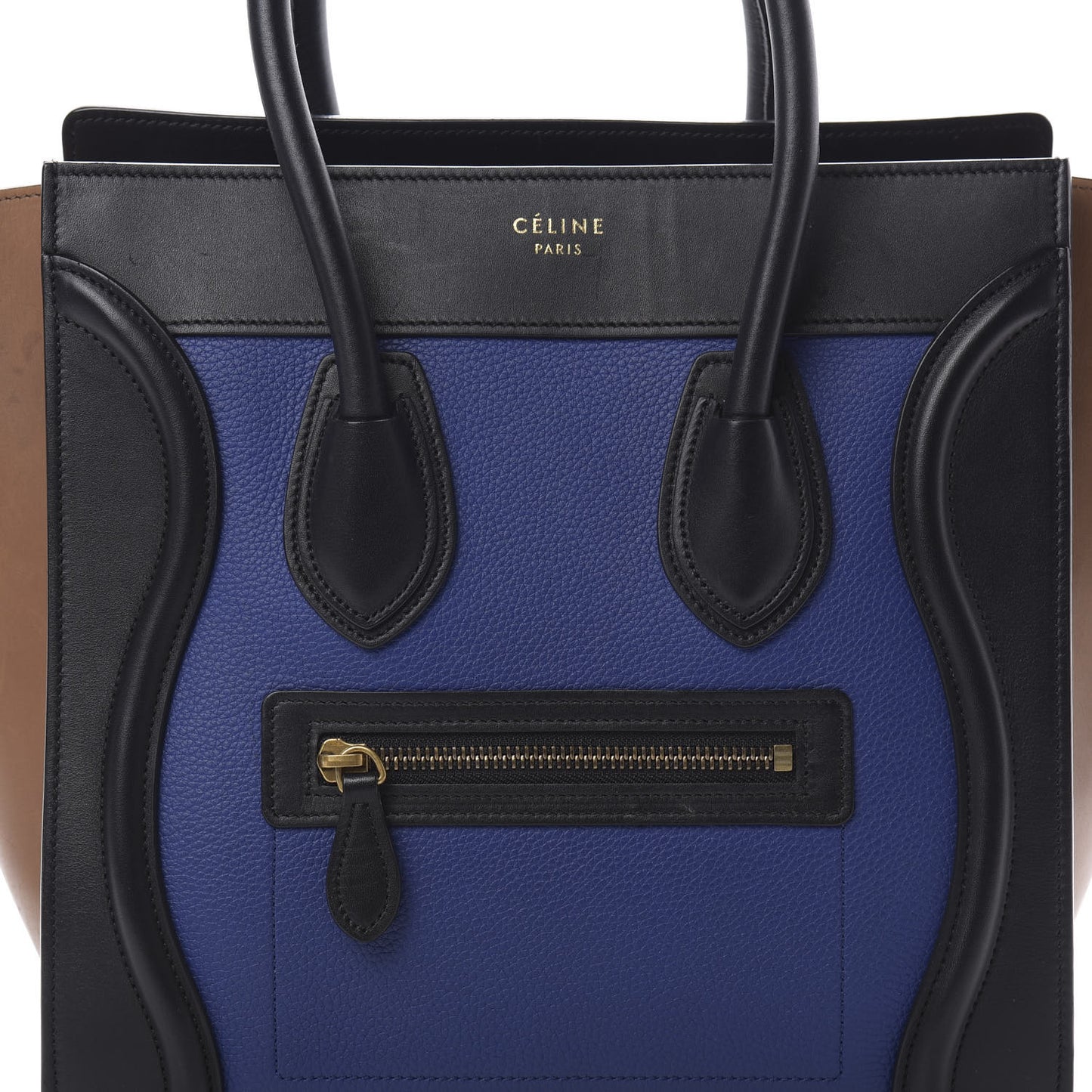 Drummed Calfskin Micro Tri-Color Luggage Indigo