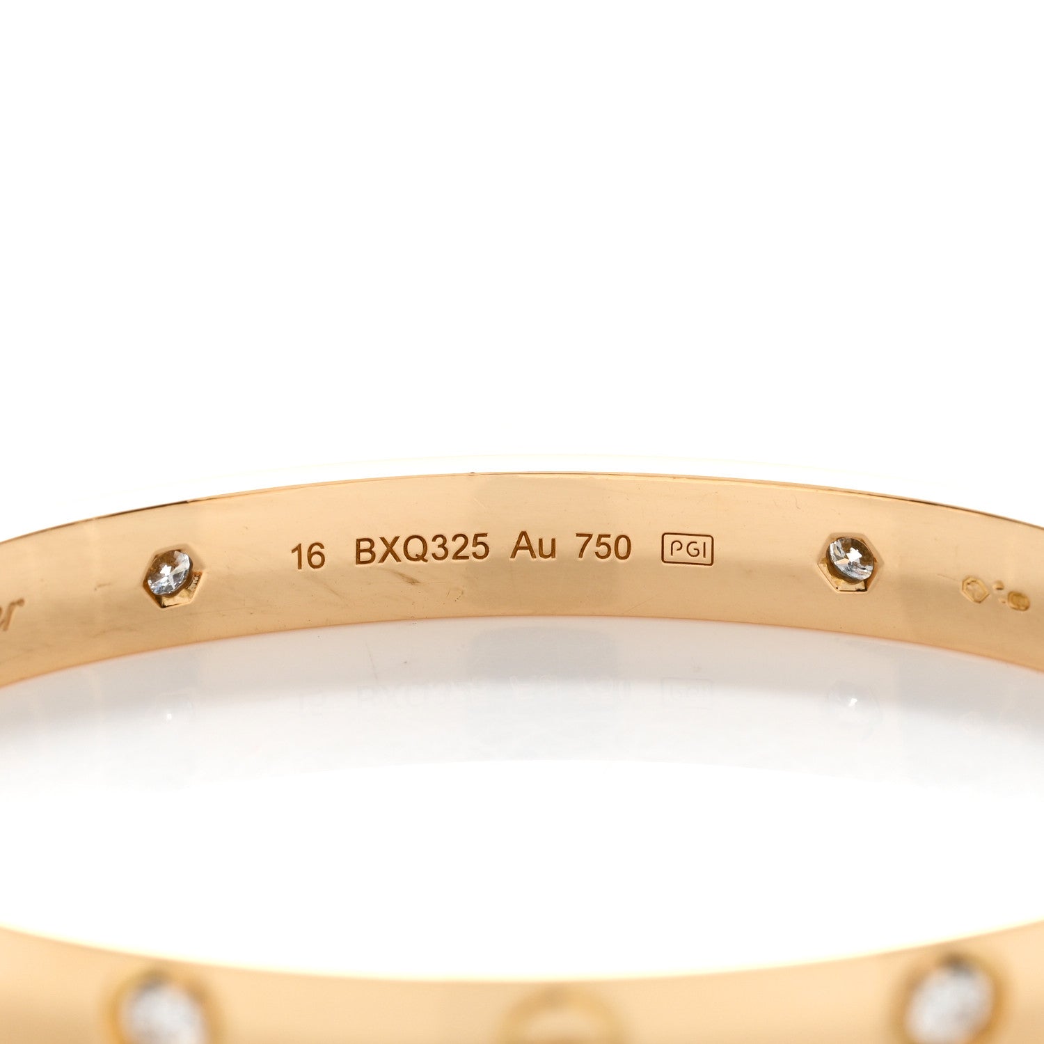 Cartier 18K Yellow Gold 4 Diamond LOVE Bracelet 16 5 of 5
