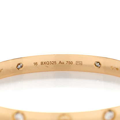 Cartier 18K Yellow Gold 4 Diamond LOVE Bracelet 16 5 of 5