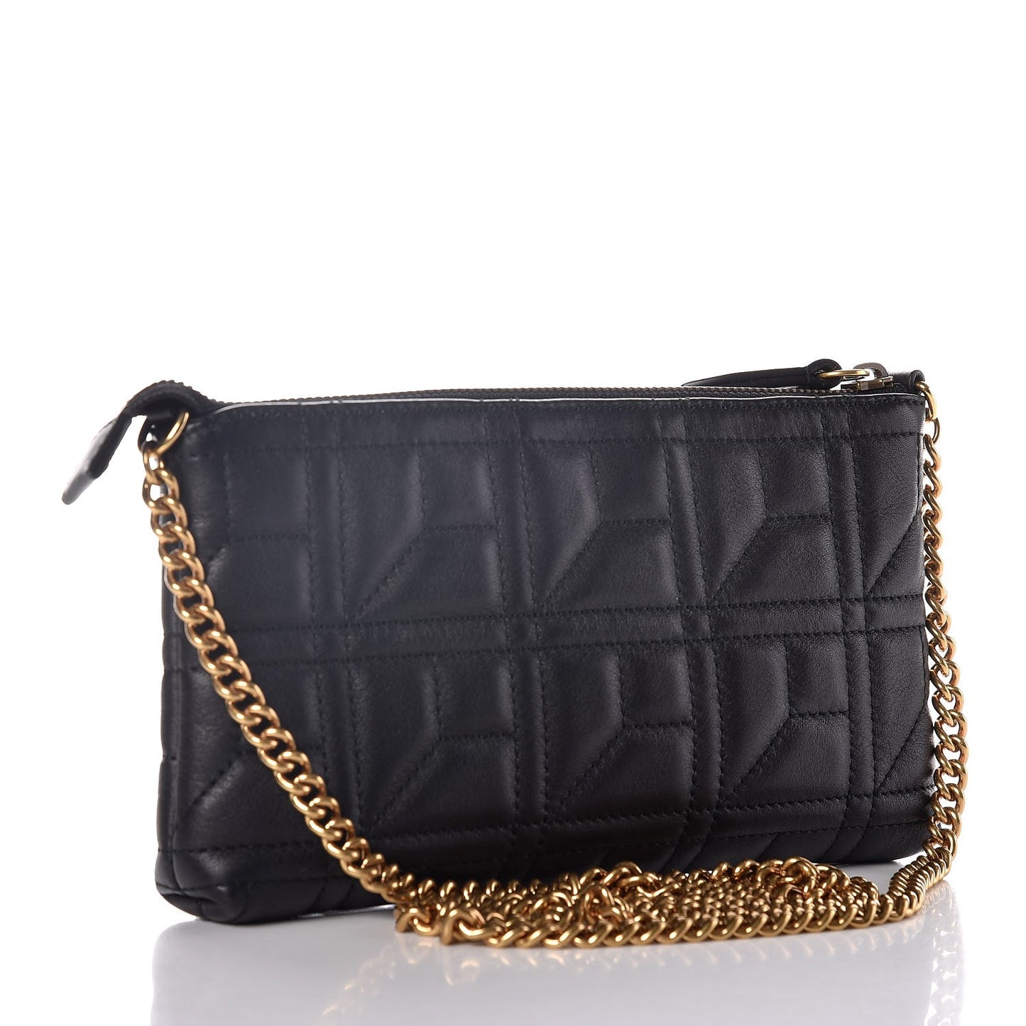 Calfskin Matelasse Mini Pearly GG Marmont Chain Bag Black