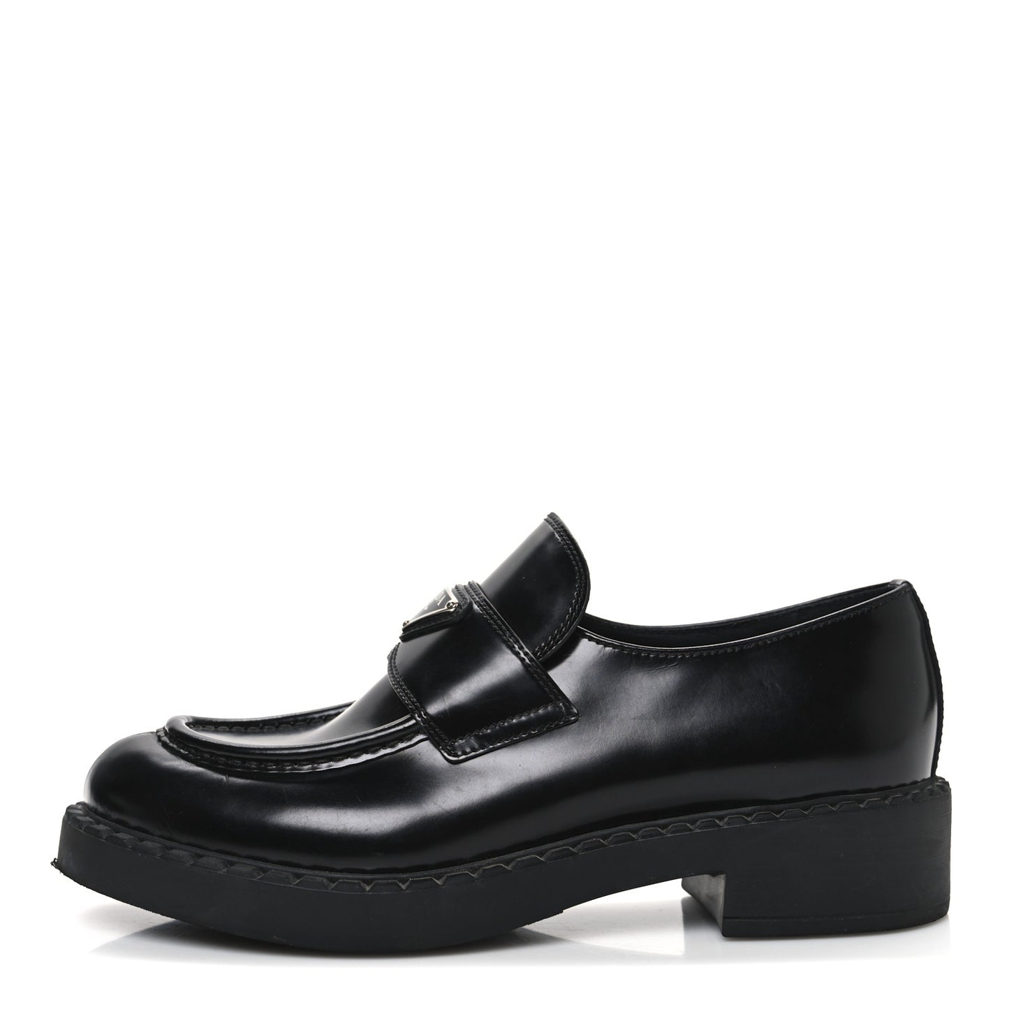 Spazzolato Metal Triangle Logo 50mm Loafers 40 Black