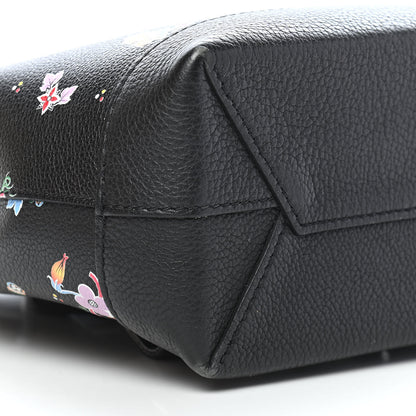 Louis Vuitton Calfskin Flower Lockme Mini Backpack Black Multicolor 5 of 9