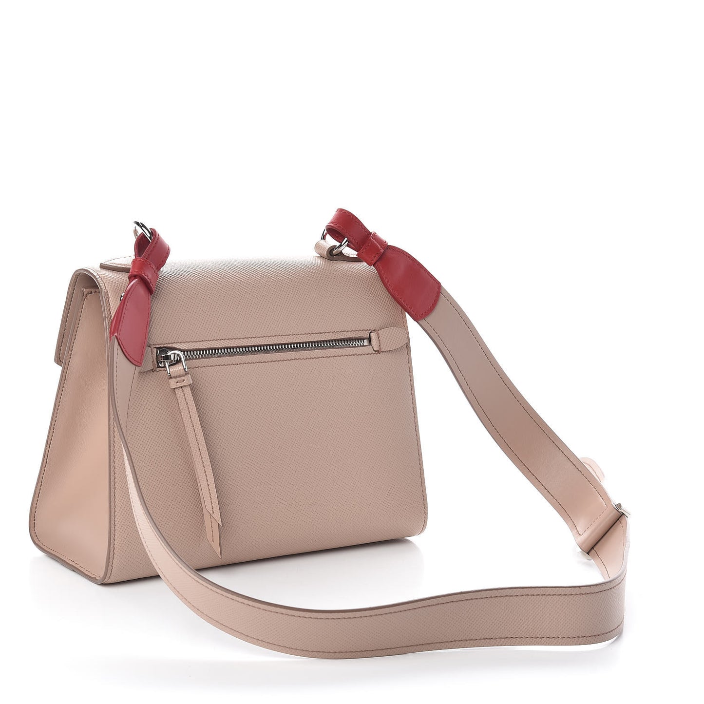 Saffiano Cuir Calfskin Monochrome Shoulder Bag Cipria Fuoco