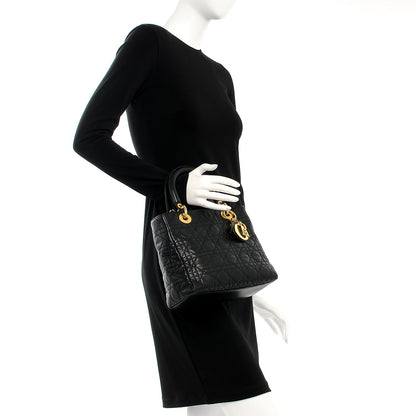 Christian Dior Lambskin Cannage Medium Lady Dior Black 3 of 8