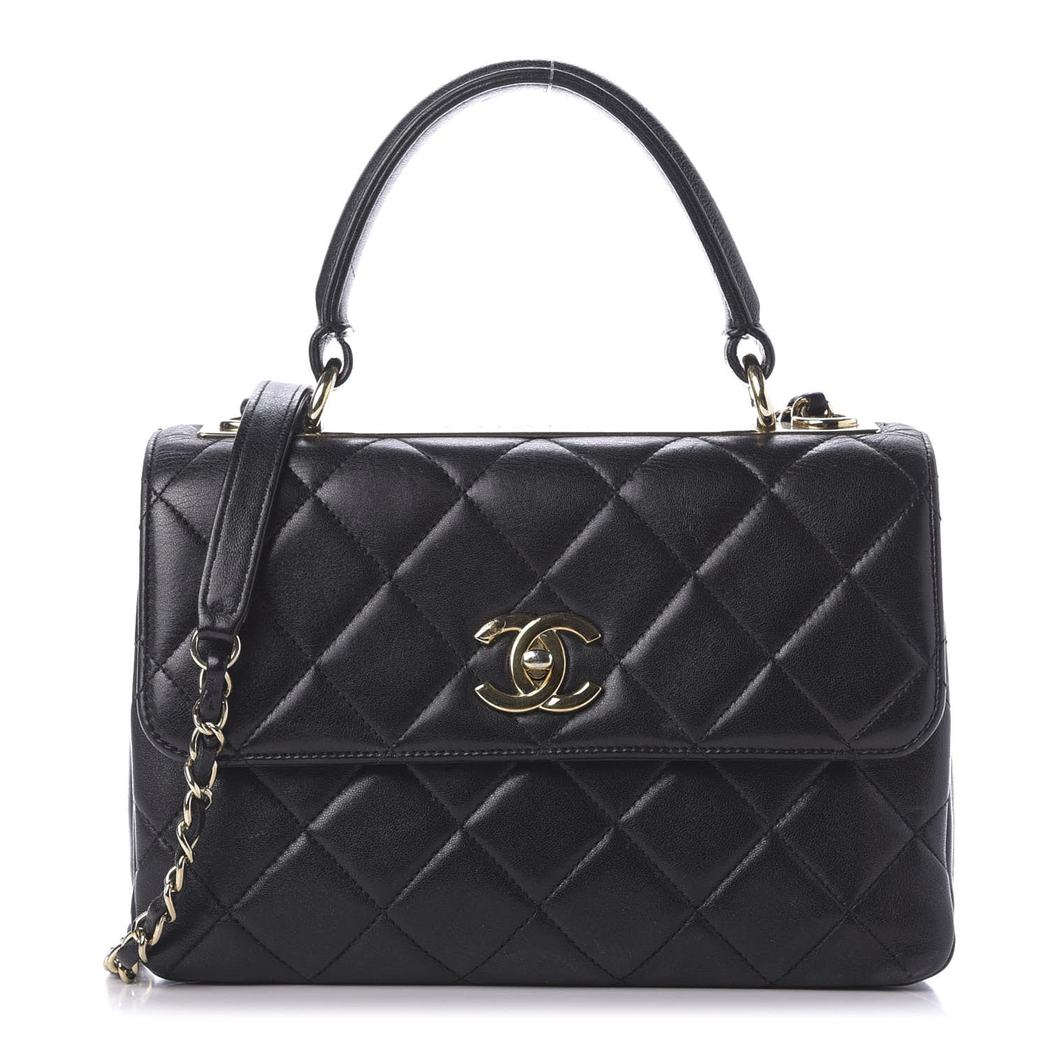 Chanel Lambskin Quilted Small Trendy CC Dual Handle Flap Bag Black 1 of 13