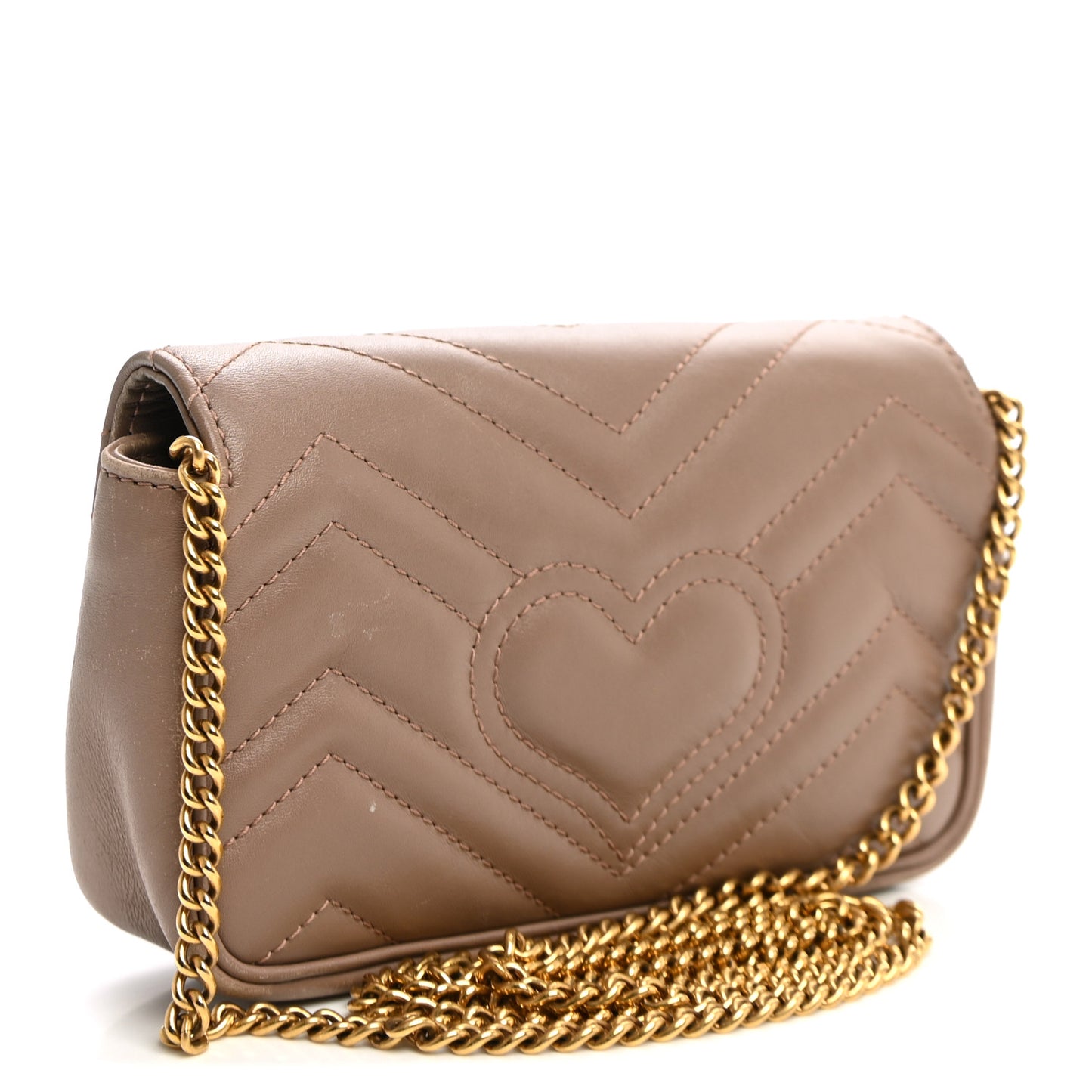 Calfskin Matelasse Super Mini GG Marmont Shoulder Bag Porcelain Rose