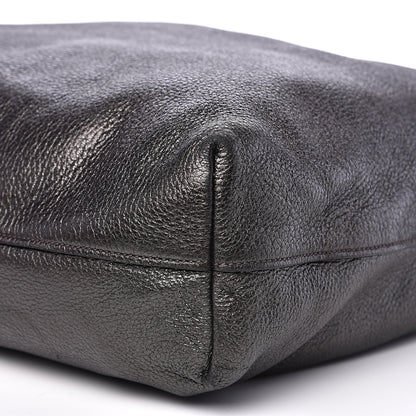 Prada Metallic Vitello Daino Shopping Tote Black 8 of 11