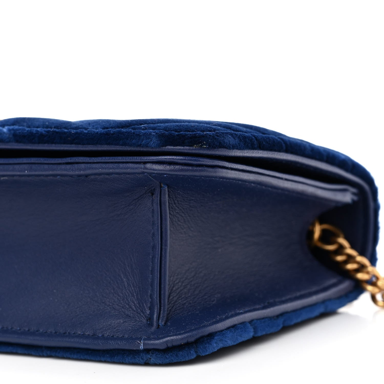 Gucci Velvet Matelasse GG Marmont Mini Bag Cobalt Blue 9 of 12