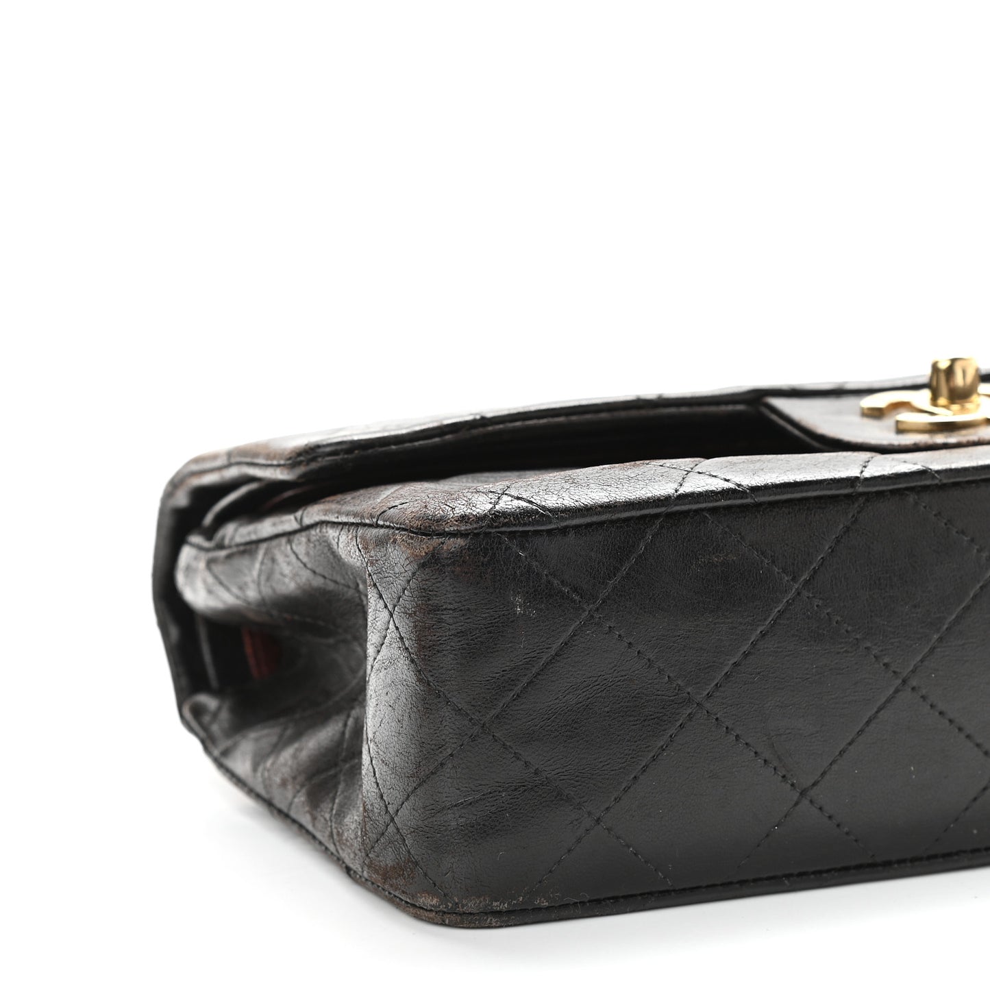 Lambskin Quilted Small Double Flap Black