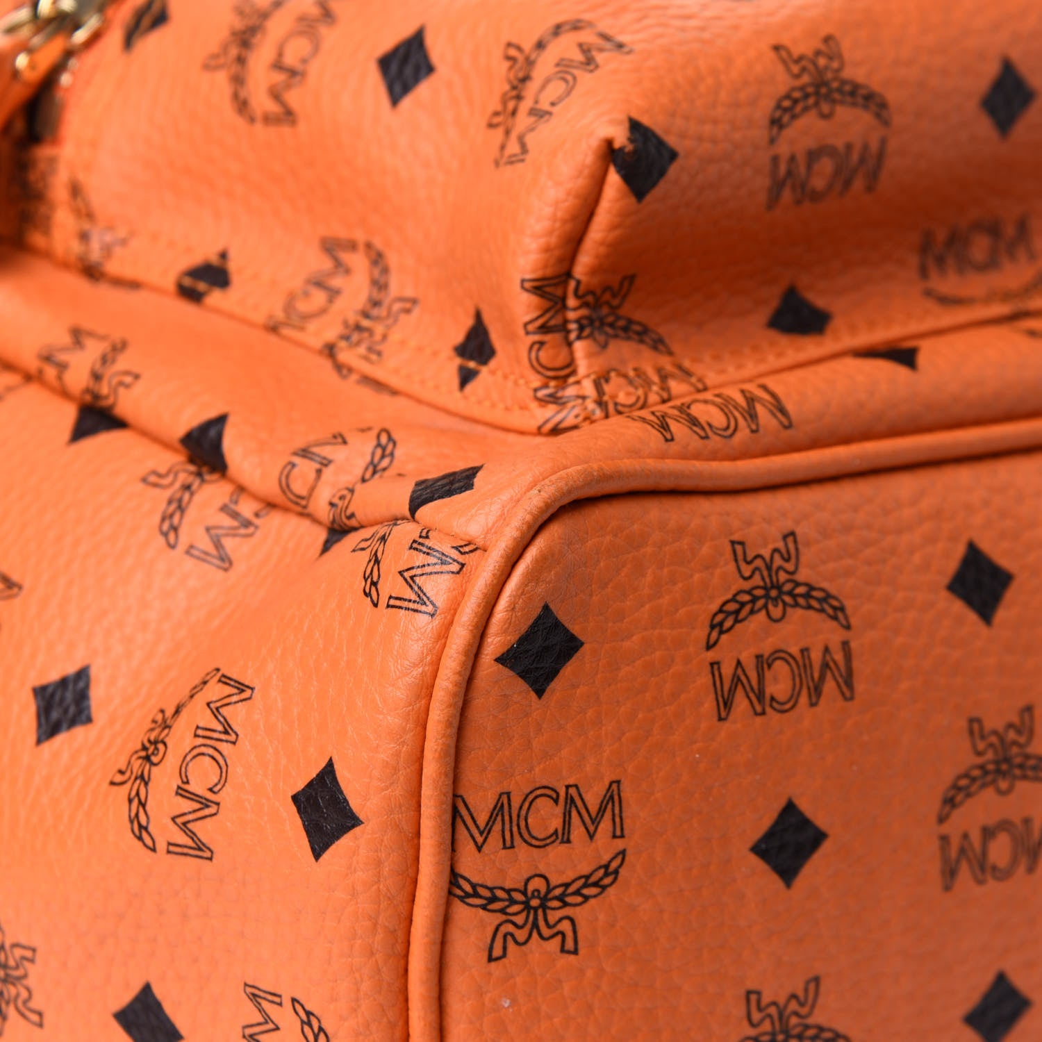 MCM Visetos Side Stud Large Stark Backpack Orange 25 of 28