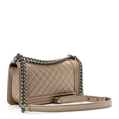 Chanel Metallic Caviar Quilted Medium Boy Flap Copper 2 of 12