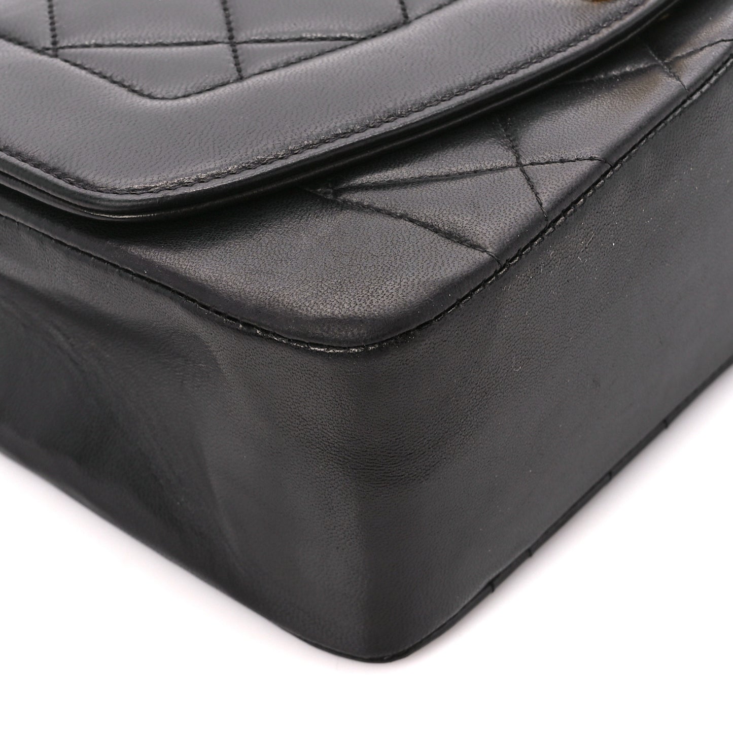 Lambskin Quilted Small Single Flap Black