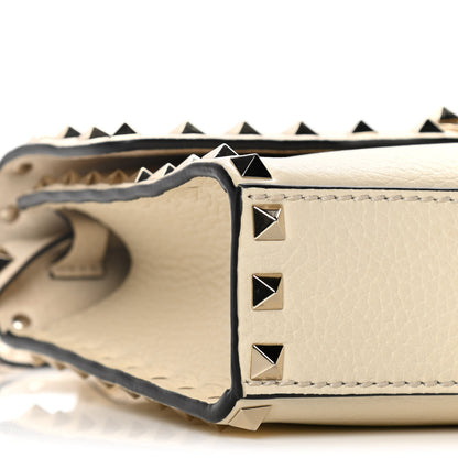 Valentino Garavani Pebbled Calfskin Medium Rockstud Flip Lock Crossbody Bag Light Ivory 8 of 22