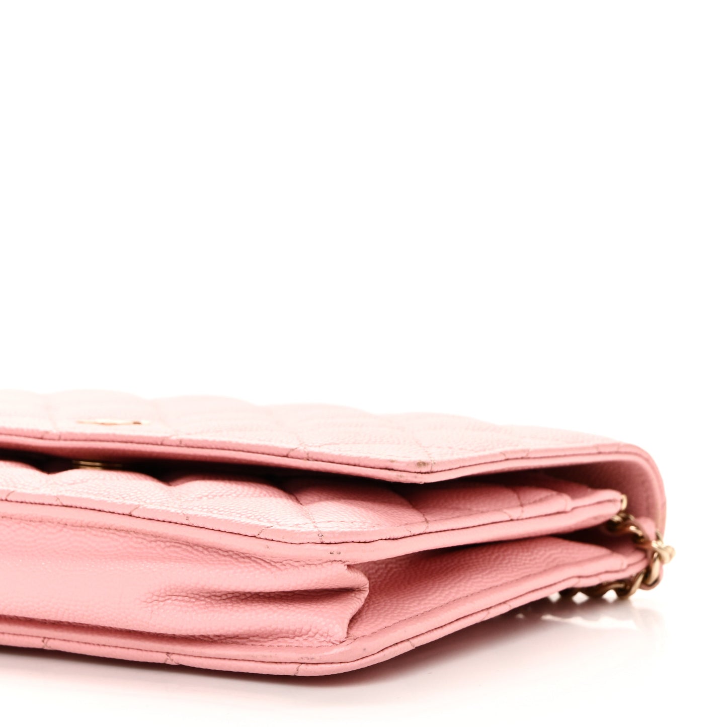 Caviar Quilted Wallet on Chain WOC Light Pink
