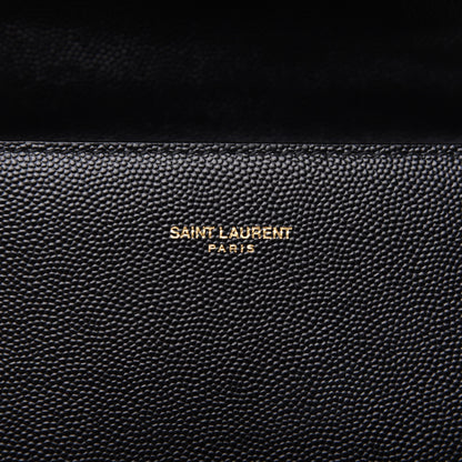 Saint Laurent Grain de Poudre Mini Classic Monogram Cassandra Top Handle Black Rouge Legion 8 of 15