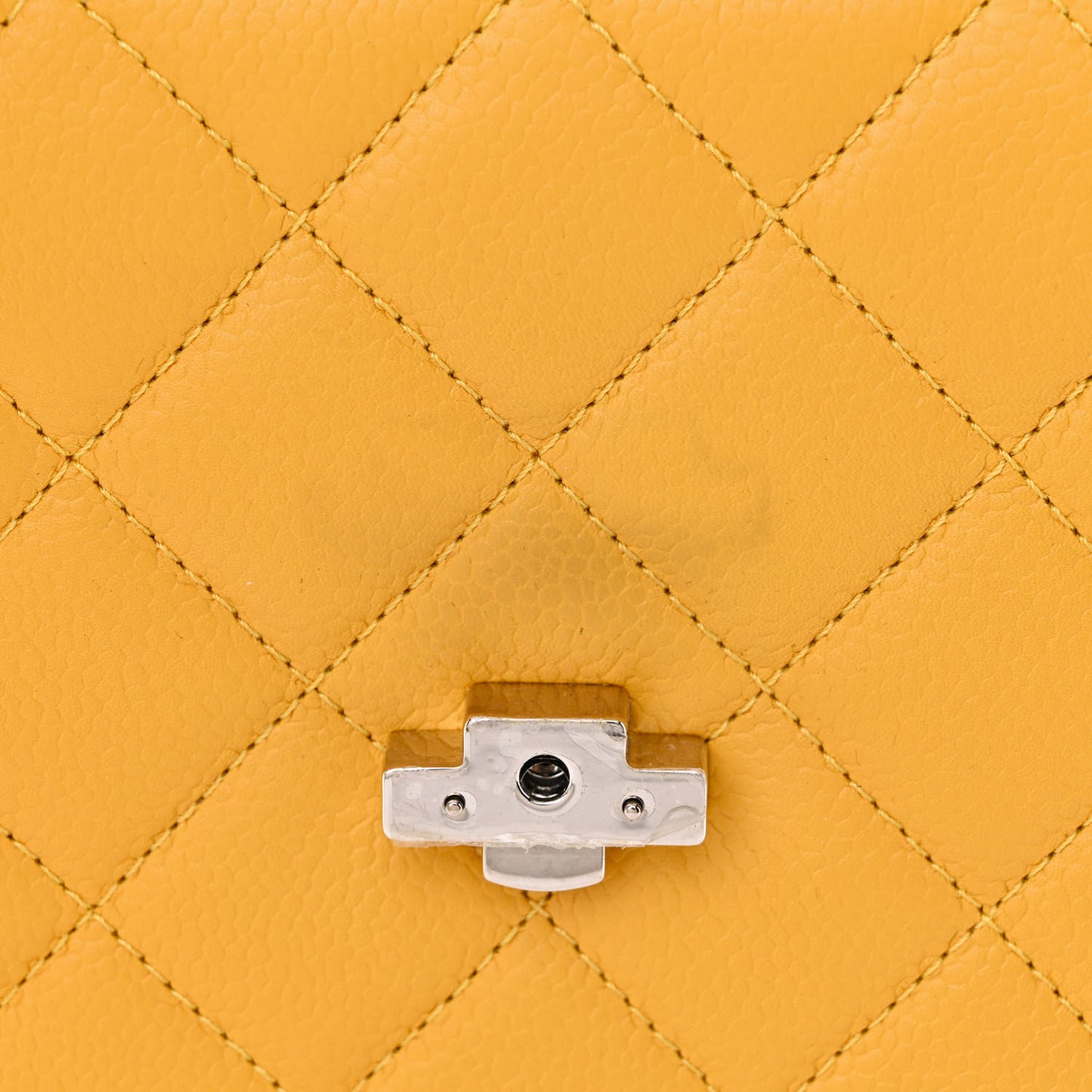Caviar Quilted Small CC Box Top Flap Yellow