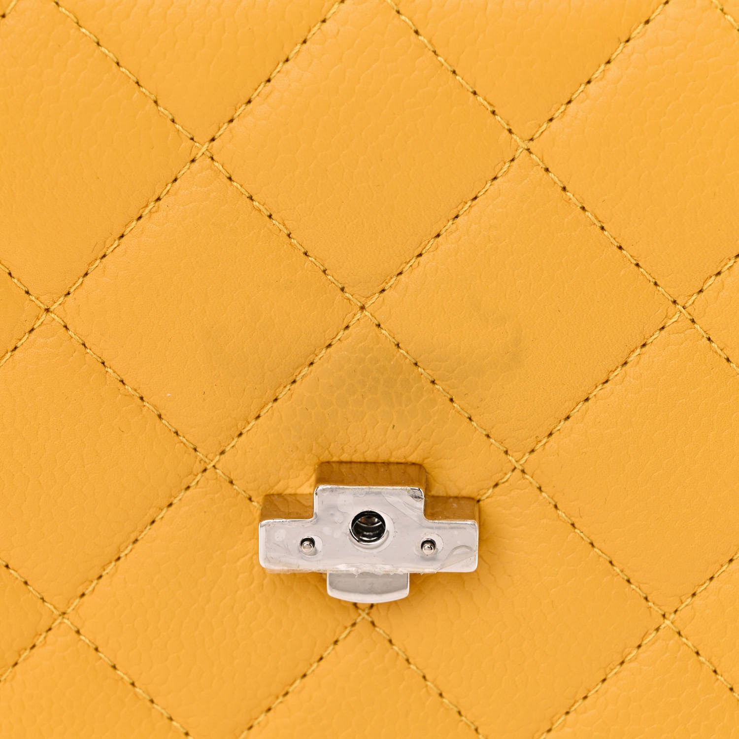 Chanel Caviar Quilted Small CC Box Top Flap Yellow 11 of 11