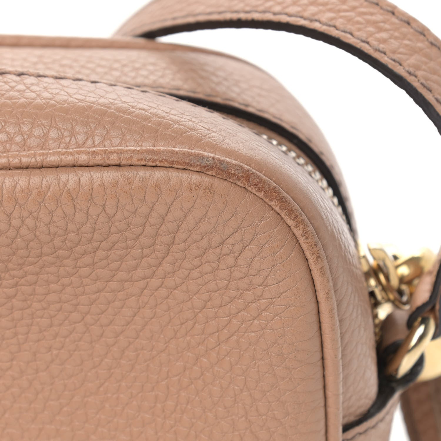 Gucci Pebbled Calfskin Small Soho Disco Bag Camelia 13 of 17
