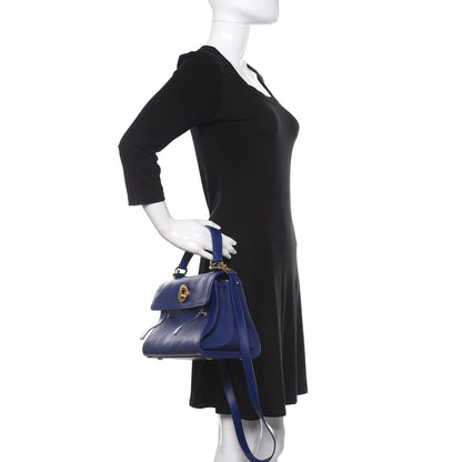 Saint Laurent Calfskin Canvas Small Muse Two Blue 3 of 13