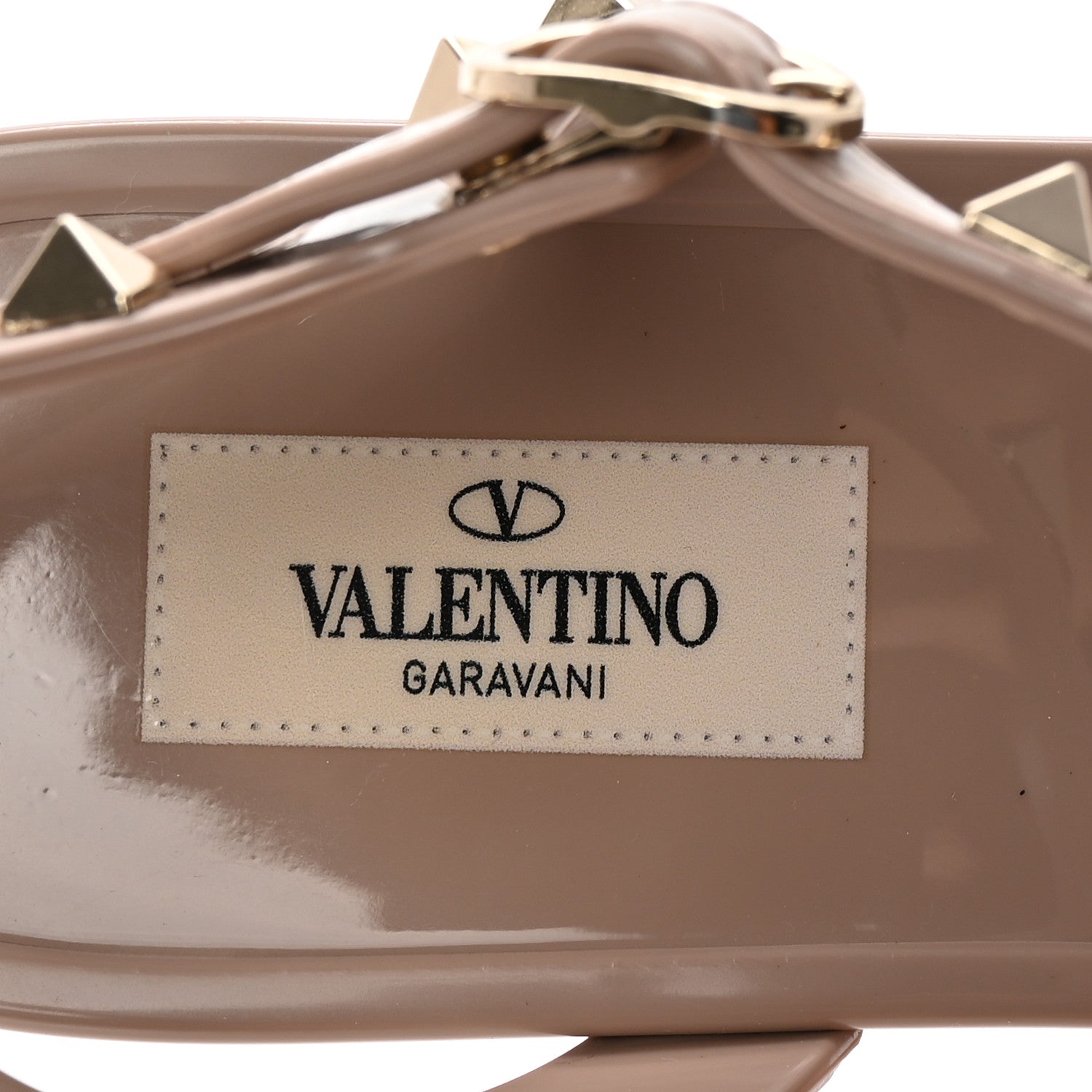 Valentino Garavani PVC Jelly Rockstud Caged Sandals 41 Poudre 8 of 9