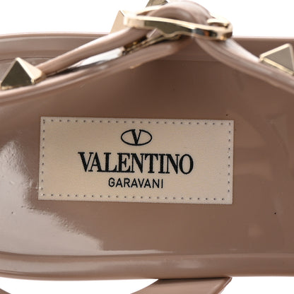Valentino Garavani PVC Jelly Rockstud Caged Sandals 41 Poudre 8 of 9