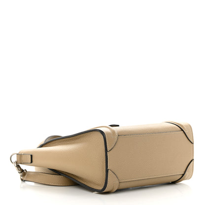 Celine Drummed Calfskin Nano Luggage Dune 4 of 13