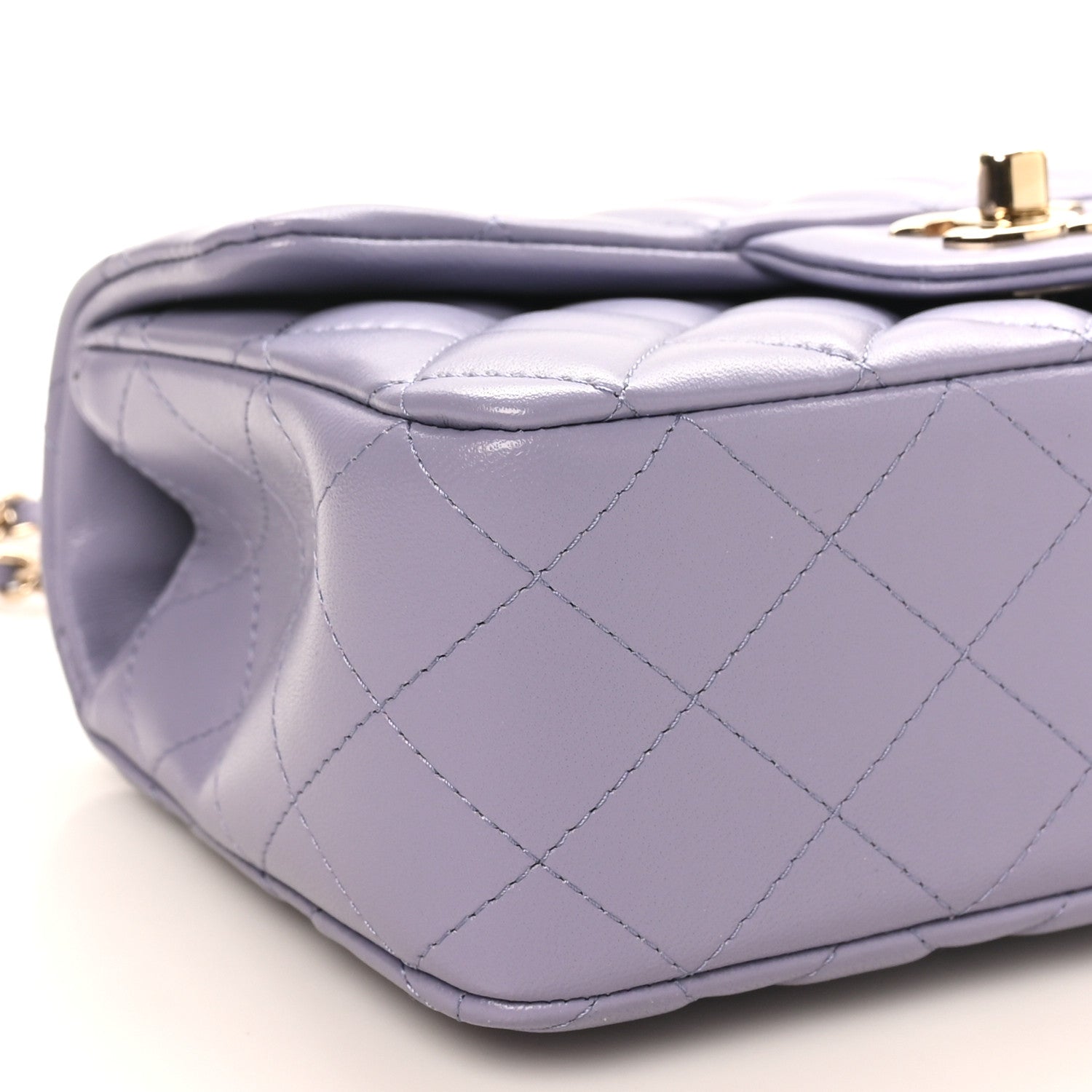 Chanel Lambskin Quilted Mini Top Handle Rectangular Flap Light Purple 9 of 11