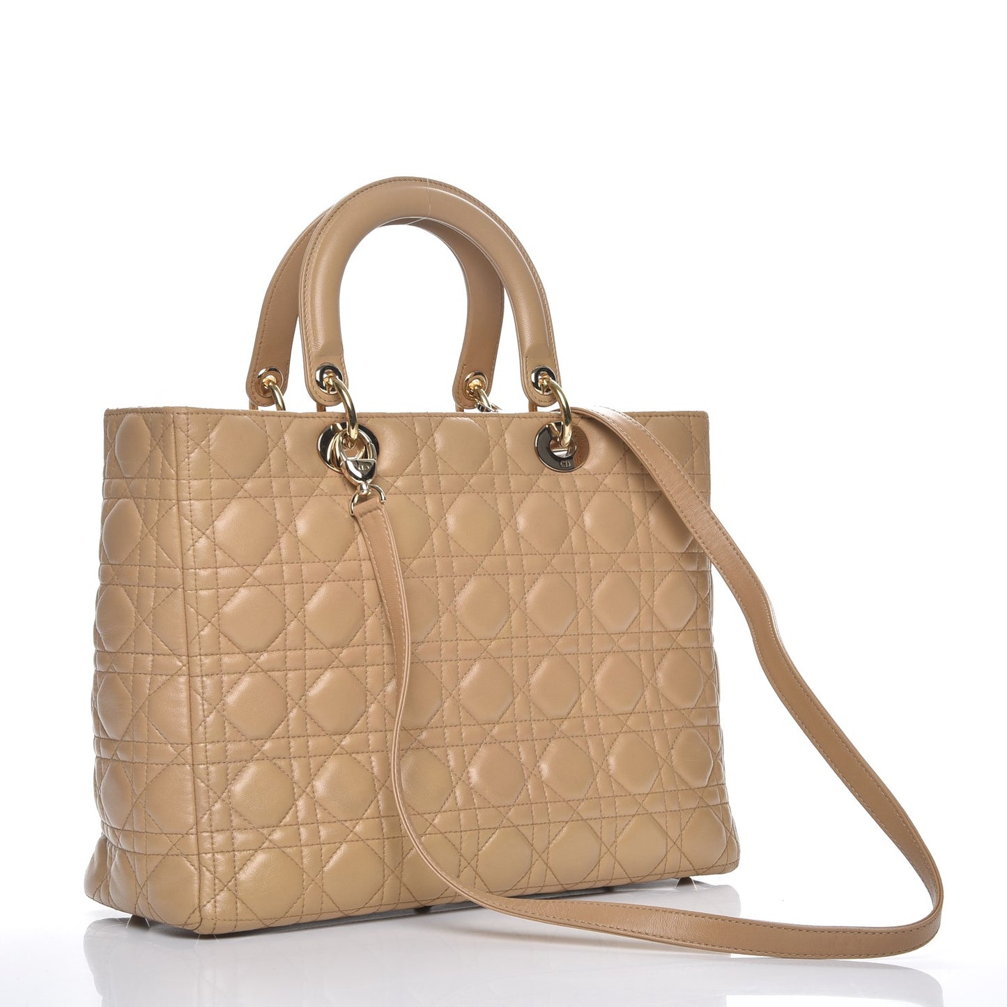 Lambskin Cannage Large Lady Dior Beige