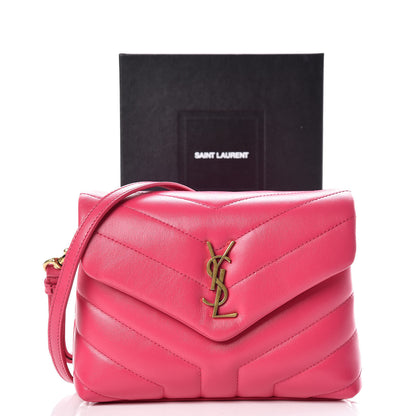 Saint Laurent Calfskin Y Quilted Monogram Toy Loulou Crossbody Bag Freesia 13 of 13