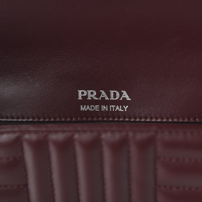 Prada Soft Calfskin Impunture Diagramme Large Chain Flap Shoulder Bag Granato 8 of 10