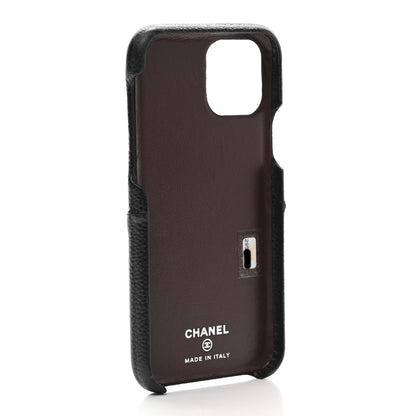 Chanel Grained Lambskin Quilted iPhone XI Pro Coco Tech Case Black 3 of 6