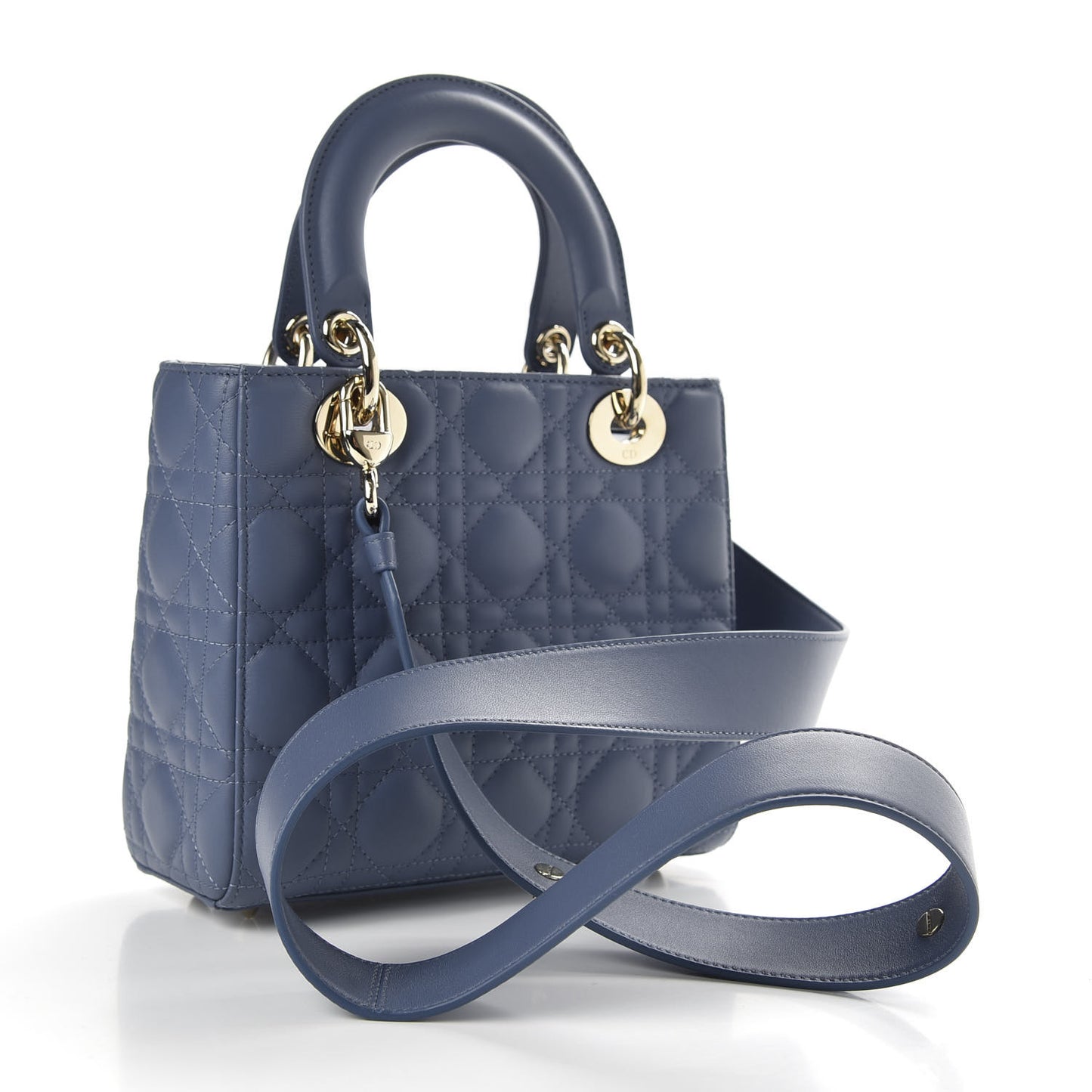 Lambskin Cannage Small My ABCDior Lady Dior Denim Blue