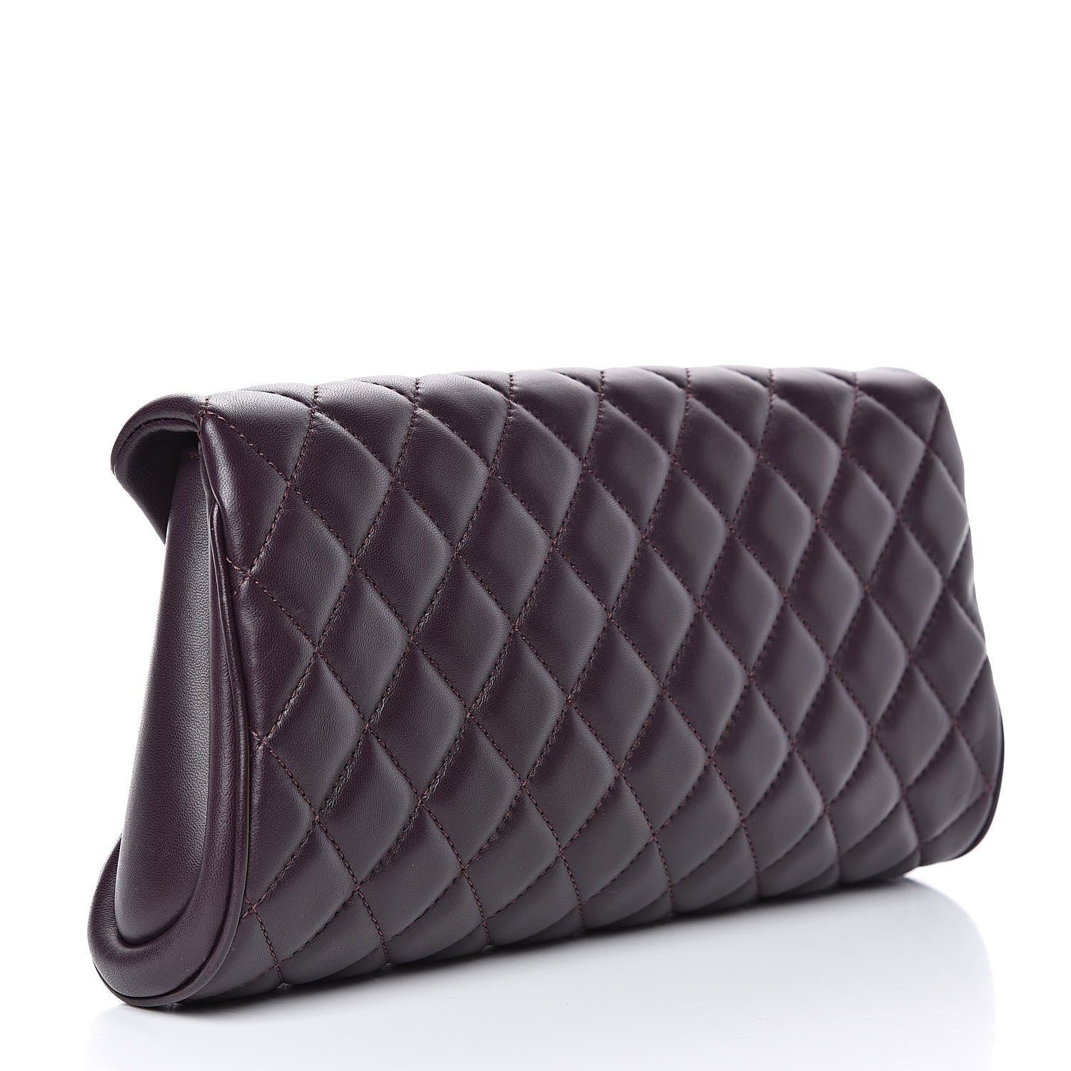 Chanel Lambskin Quilted Fold Up Again Clutch Purple 3 of 13