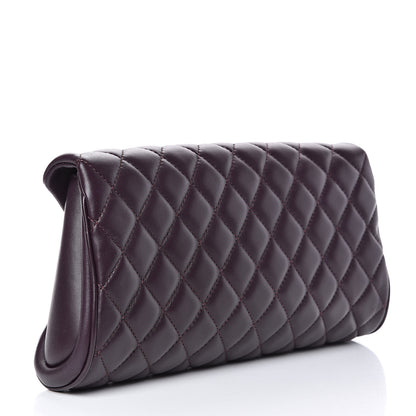 Chanel Lambskin Quilted Fold Up Again Clutch Purple 3 of 13
