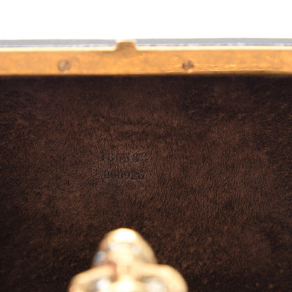 Alexander McQueen Patent Crystal Skull Small Box Clutch Black 9 of 14