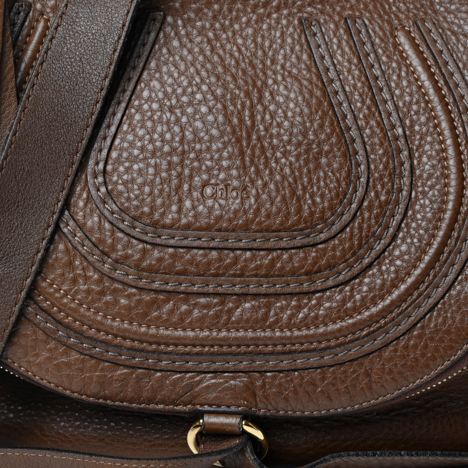 Chloe Calfskin Medium Marcie Round Zip Crossbody Nut 9 of 9