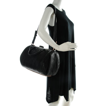 Alexander Wang Pebbled Lambskin Rocco Black Rose Gold Hardware 2 of 7