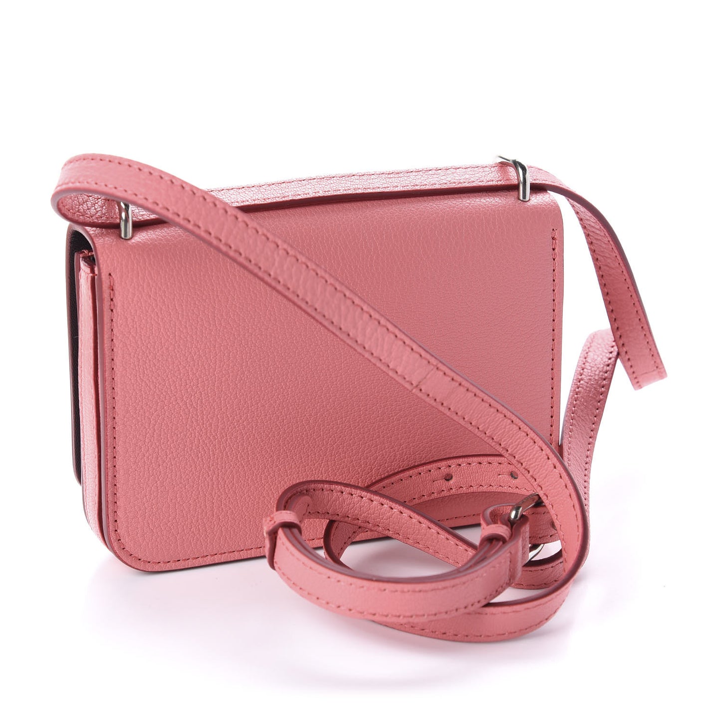 Goatskin Mini D-Ring Bag Bright Coral Pink
