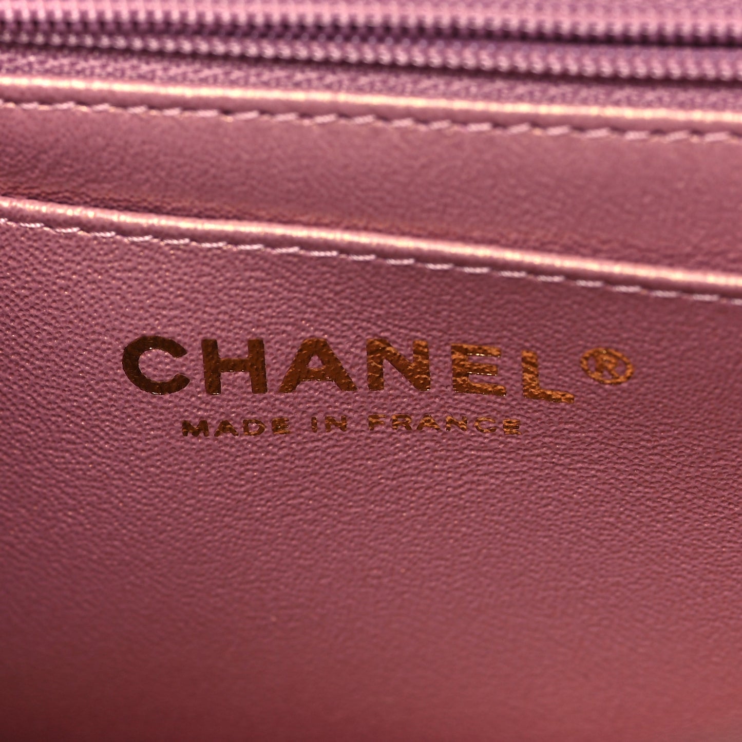 Iridescent Lambskin Quilted Mini Top Handle Rectangular Flap Pink