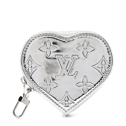 Louis Vuitton Monogram Mirror Heart Coin Purse Silver 1 of 6