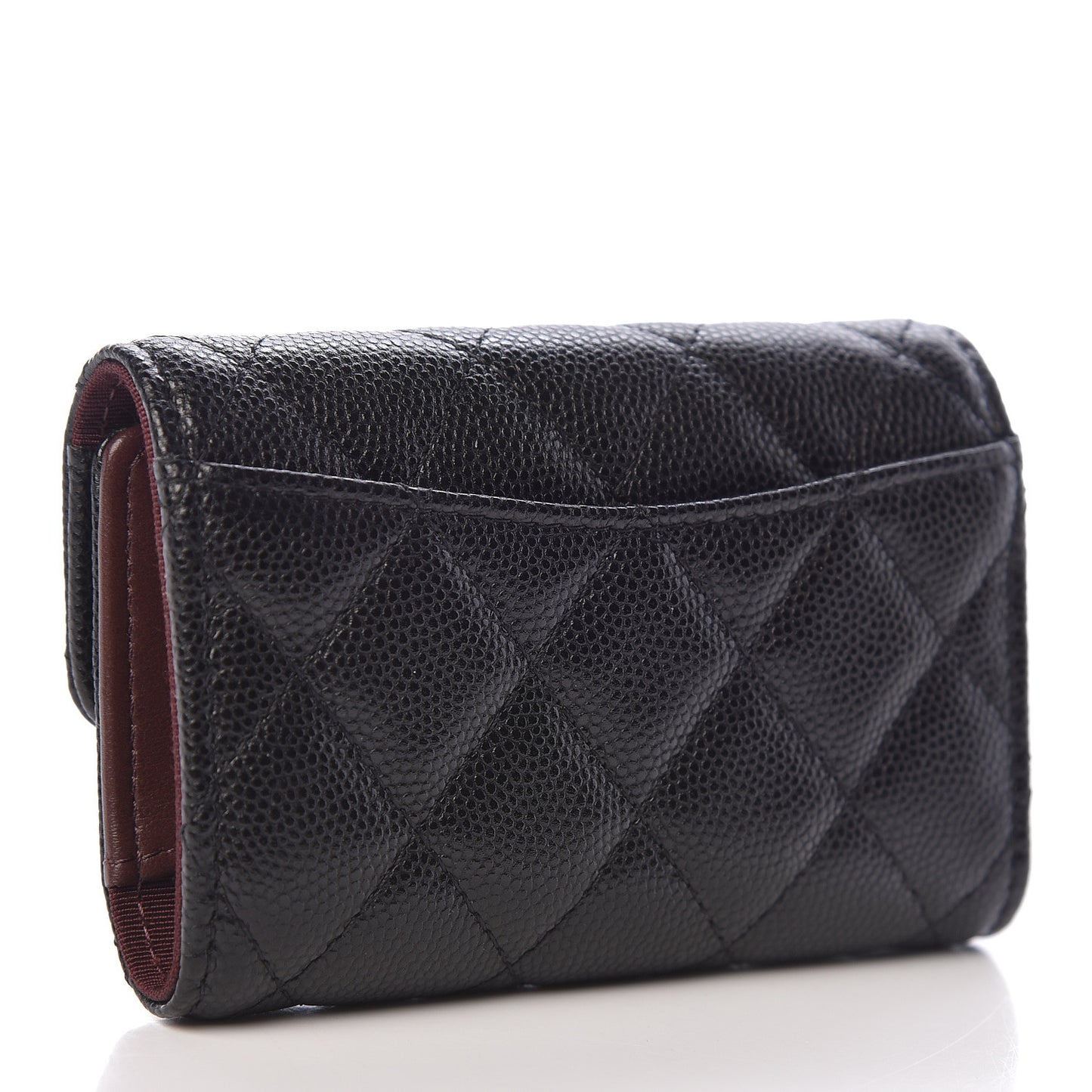 Caviar Quilted Classic 4 Key Holder Wallet Black