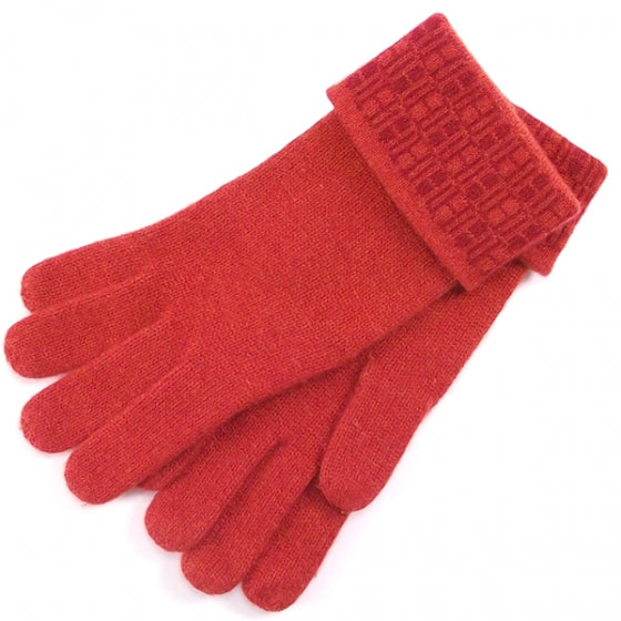 Cashmere H Logo Gloves Red